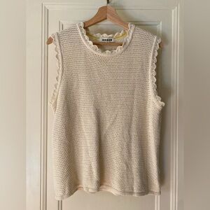 Boden Cream Sleeveless Knit Top